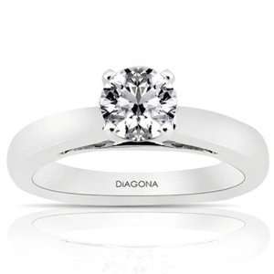  Cut Diamond Solitaire Engagement Ring in 18KT white gold 0.50 CT. TW