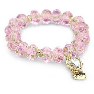   Princess Pink Flower Bead Multi Row Necklace Jewelry 