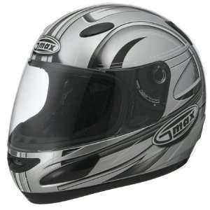    GMAX Youth GM39Y Full Face Helmet Medium  Silver Automotive