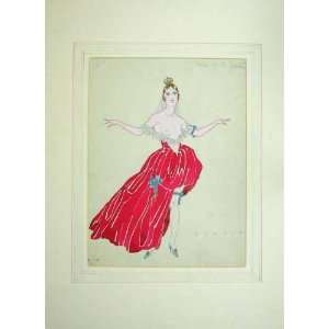 Watercolour Painting Women Dancing Girl Red Dress 
