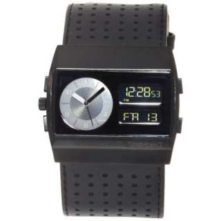   Monte Carlo Ion Plated Black Leather Digital Watch Vestal Watches
