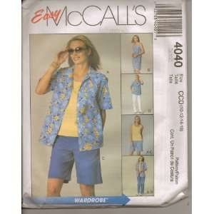  McCalls EAsy Sewing Pattern Shirt Top Dress Shorts Arts 