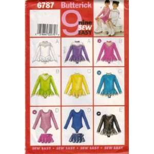 Butterick Sewing Pattern 6787 Girls Ice Skating Bodysuit & Skirt   9 
