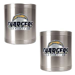  San Diego Chargers   NFL 2pc Stainless Steel Can Holder Set 
