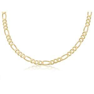  14K Solid Yellow Gold Figaro Link Chain Necklace 6mm Wide 