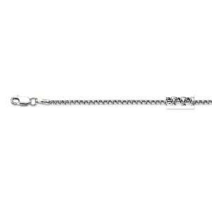  14k Solid White Gold 1.7mm Round Box Chain Necklace 18 