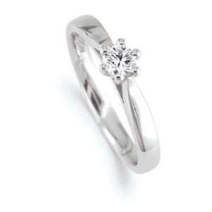  Si 0.10Ct Round Diamond Solitaire Engagement Ring 18k Gold 