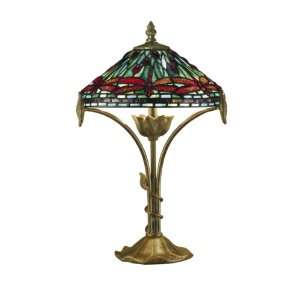   Allegheny Tiffany Table Lamp, Antique Bronze and Art Glass Shade