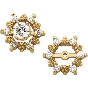    Stunning 14k Yellow gold .36cttw Diamond Earring Jackets Jewelry