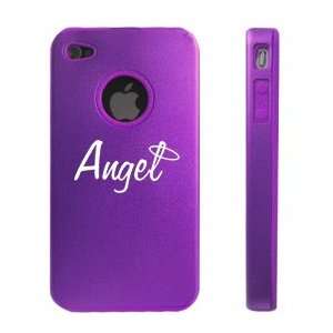 Apple iPhone 4 4S 4G Purple D1298 Aluminum & Silicone Case Cover Angel 