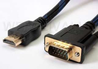   HDMI To VGA SVGA Cable 15 Pin for LCD TV Monitor 33ft male cable HDMI