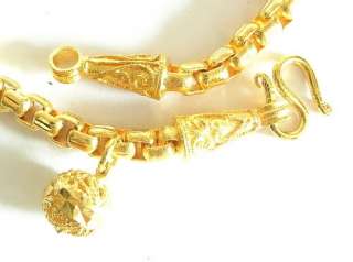   18/24k Real Yellow Gold Filled Plate 9 Ethnic Charm Bracelet Bangle