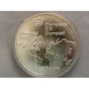  1976 CANADA XXI Olympiad 5 Dollar Silver Coin   North 