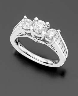 14k White Gold Three Stone Diamond Ring (2 ct. t.w.)   Rings   Jewelry 