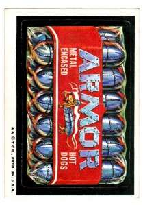VINTAGE WACKY PACKAGES SERIES 4 ARMOR HOT DOGS  