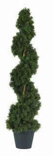 TWO SILK CEDAR SPIRAL TOPIARY 3 ft Topiaries Trees New  