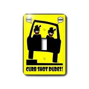   SHOT DUDES yellow sign 1   Light Switch Covers   single toggle switch