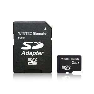   Wintec Filemate 2 GB Class 2 microSD Card with SD Adapter Electronics