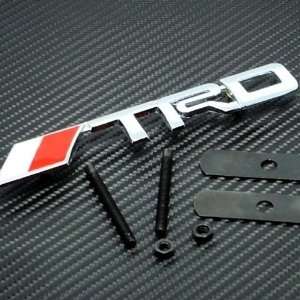   3D TRD Racing Logo Silver and red Grill Emblem (universal fit all cars