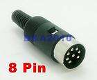 DIN male Plug Cable Connector 8 Pin with Plastic Handle