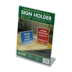  Nu Dell Acrylic Sign Holders, 8 1/2 x 11, Clear Office 