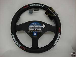 Genuine Chevy Black Leather Steering Wheel Cover  