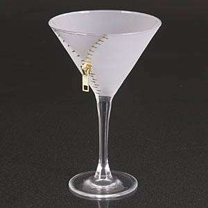 Hand Etched Art Martini Glass Set(2) with Real Zippers  
