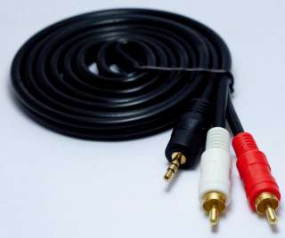 mm STEREO AUDIO JACK TO RCA ADAPTER CABLE 5FT GOLD  