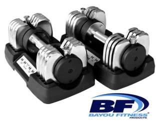 Bayou Fitness 2 (Two) 50lb Adjustable Dumbbells BF 0250 846291002350 