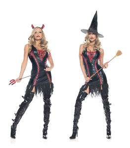   SEXY DEVIL & WITCH HALLOWEEN COSTUME PARTY WOMENS OUTFIT + PLUS SIZE