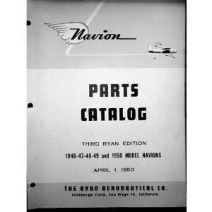  Ryan Navion Aircraft Illustrated Parts Manual Sicuro 