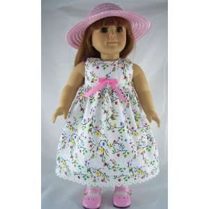   Piece Dress, Hat, Shoes fits American Girl Dolls 