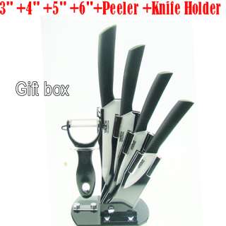   Peeler+ Knife Holder Ultra Sharp Kitchen Ceramic Cutlery Knives Set