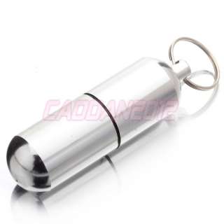 New Silvery WaterProof Aluminum Pill Box Case Bottle Holder Container 