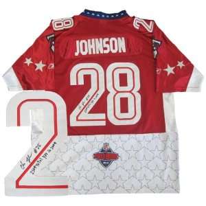   Johnson Autographed Football   2509 Total Yards in 2009 Bowl Jersey