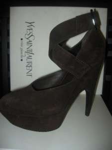 YSL Yves Saint Laurent IMPERIALE Anklestrap Shoes 37  