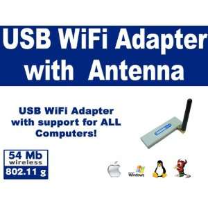   802.11 b/g WiFi USB Adapter with RP SMA Antenna Connector Electronics