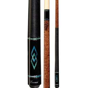 Antique Stained Lucasi Emerald/Cobalt Diamonds 58 Two Piece Pool Cue 