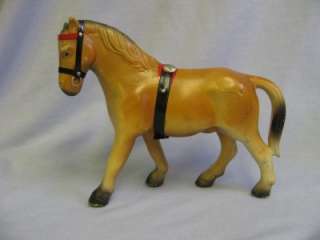   WESTERN GERMANY c1950 HORSE on WHEELS pull toy charming doll toy
