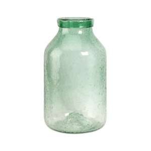Vintage Large Decorative Green Bubble Glass Jar  Kitchen 