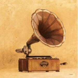  Antique Phonograph by Conde . Size 11.75 inches width by 