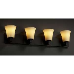    CREM ABRS Antique Brass with Cream Shades CandleAria Modular 4 Light