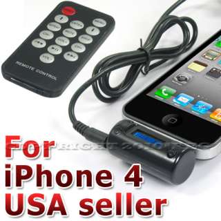 FM TRANSMITTER CAR CHARGR REMOTE FOR APPLE IPOD TOUCH 4TH 2 3 GEN 