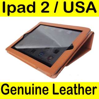 Apple iPad 2 Genuine Leather Smart Cover Case BROWN  