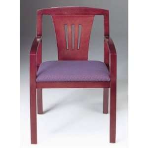   Chair   Curvilinear Arms Finish Honey Cherry, Fabric Ashley   Meadow