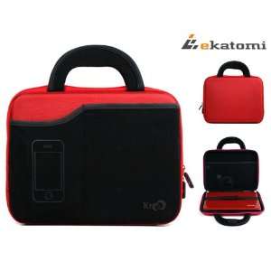  Red Carry Case for 9 AXION AXN 6092 Portable DVD Player 