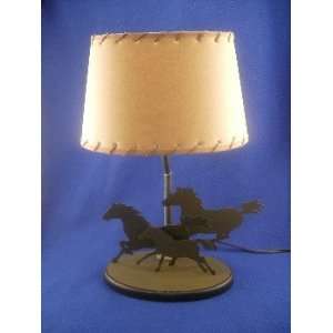  HORSES RUNNING mustang Western TABLE LAMP home decor