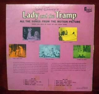 LP 33 Record Walt Disney Lady and the Tramp Vintage 1962 Bella Notte 