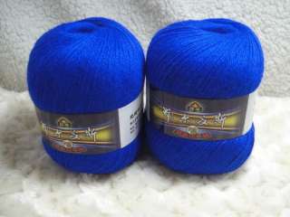 Skeins Luxury Cashmere Mink Yarn;Sport;100g;Sapphire blue