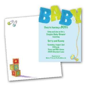  Baby Announcement or Shower Invitation with Coordinating 